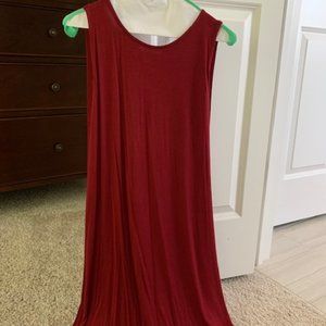 Vestique brick red tank dress with cape